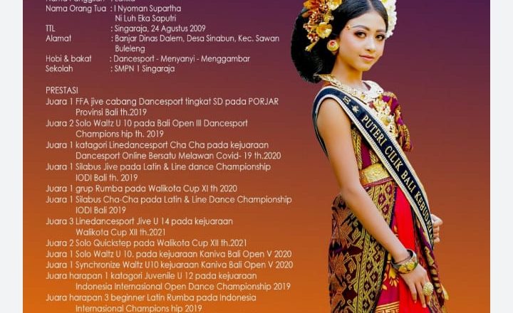 Dua Putri Buleleng  Wakili Bali Pada Lomba Putri Tingkat Nasional